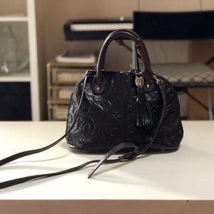 Black/Brown Paisley Leather handbag